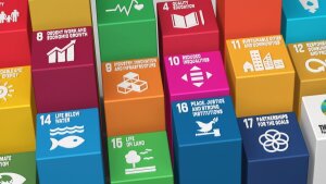 Quader mit den Logos der UN-Nachhaltigkeitsziele