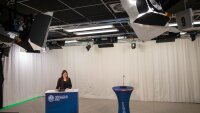 Impressions of Three Minute Thesis Competition from inside the broadcasting studio