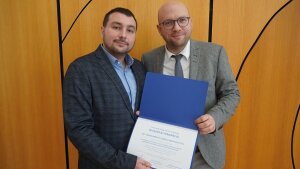 Charalampos Karpouchtsis and Manuel Sarrazin at the award ceremony