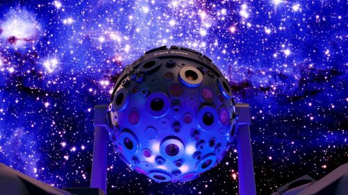 Projecting of stars inside the planetarium